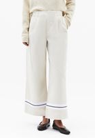 Bayan Krem Straight-Fit Pantolon ( TENCEL™ )