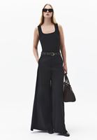 Bayan Siyah Kemerli Wide-Leg Pantolon ( TENCEL™ )