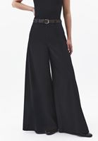 Bayan Siyah Kemerli Wide-Leg Pantolon ( TENCEL™ )