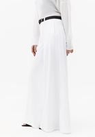 Bayan Beyaz Kemer Detaylı Wide-Leg Pantolon ( TENCEL™ )