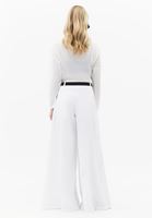 Bayan Beyaz Kemer Detaylı Wide-Leg Pantolon ( TENCEL™ )