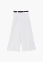 Bayan Beyaz Kemer Detaylı Wide-Leg Pantolon ( TENCEL™ )