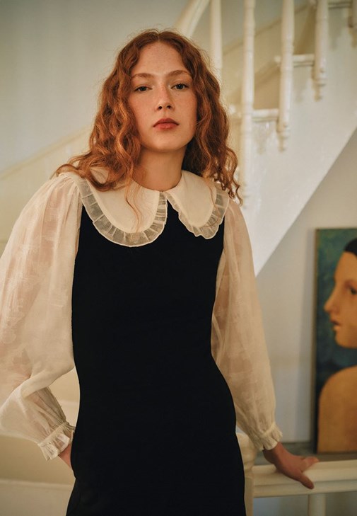 Krem Fırfır Detaylı Gömlek ( TENCEL™ )