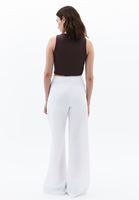 Bayan Beyaz Yüksek Bel Wide-Leg Pantolon ( TENCEL™ )