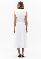Bayan Beyaz Pileli Midi Etek ( TENCEL™ )