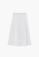 Bayan Beyaz Pileli Midi Etek ( TENCEL™ )
