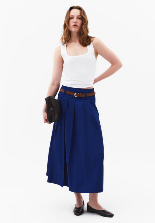 Mavi Kemerli Uzun Etek ( TENCEL™ )