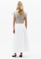 Bayan Beyaz Yüksek Bel Uzun Etek ( TENCEL™ )