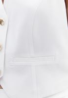 Bayan Beyaz Düğmeli Crop Yelek ( TENCEL™ )