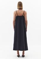 Bayan Lacivert Askılı Uzun Elbise (TENCEL™ )
