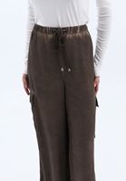 Bayan Kahverengi Orta Bel Wide-Leg Pantolon ( TENCEL™ )