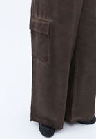 Bayan Kahverengi Orta Bel Wide-Leg Pantolon ( TENCEL™ )