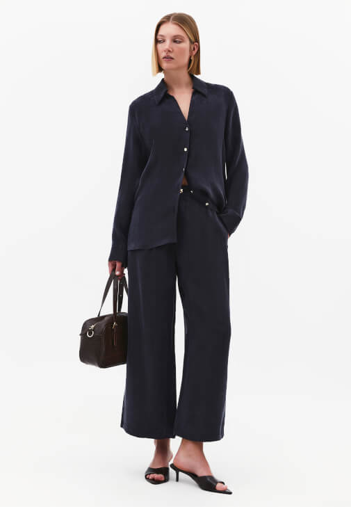 Lacivert Straight-Fit Pantolon ( TENCEL™ )