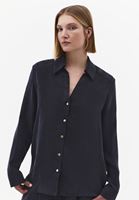 Bayan Lacivert Loose-Fit Gömlek ( TENCEL™ )