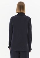 Bayan Lacivert Loose-Fit Gömlek ( TENCEL™ )