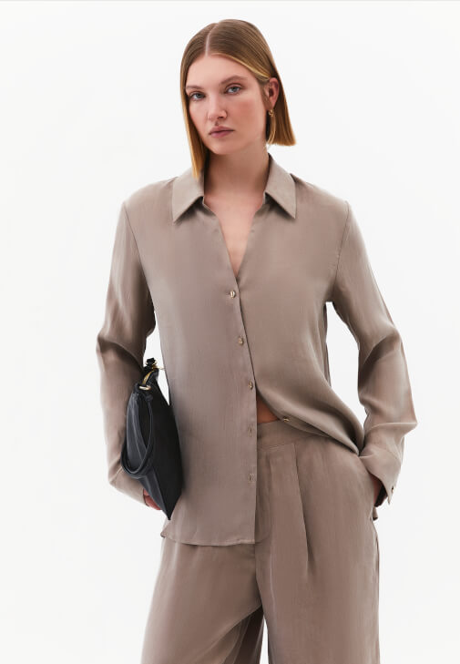 Kum Beji Loose-Fit Gömlek ( TENCEL™ )