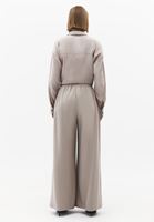 Bayan Bej Wide-Leg Pantolon ( TENCEL™ )