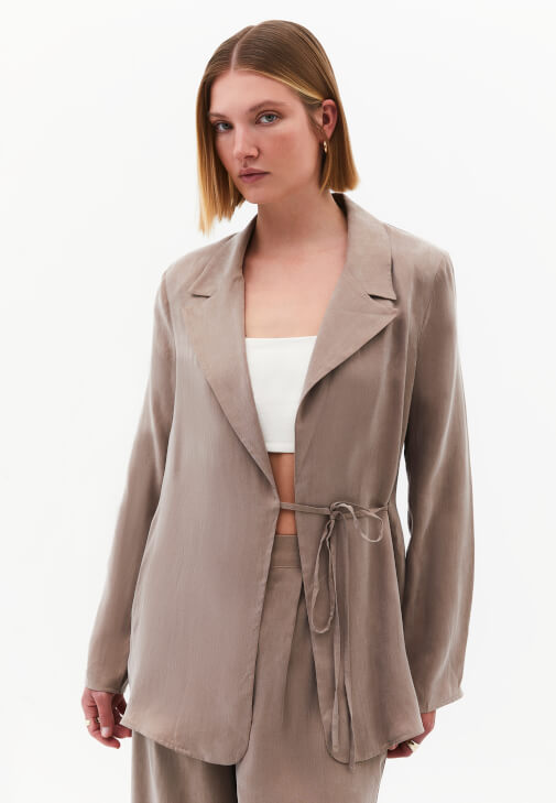 Kum Beji Bağlamalı Blazer Ceket ( TENCEL™ )