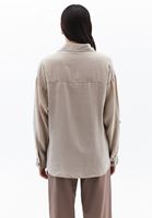 Bayan Bej Oversize Cepli Gömlek ( TENCEL™ )