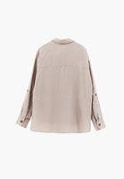Bayan Bej Oversize Cepli Gömlek ( TENCEL™ )