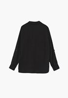 Bayan Siyah Oversize Cepli Gömlek ( TENCEL™ )