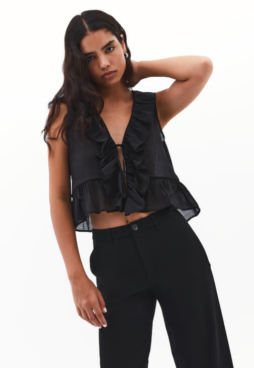  Fırfırlı Bluz ( TENCEL™ )