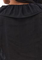 Bayan Siyah Fırfırlı Bluz ( TENCEL™ )