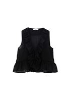 Bayan Siyah Fırfırlı Bluz ( TENCEL™ )