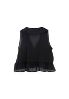 Bayan Siyah Fırfırlı Bluz ( TENCEL™ )