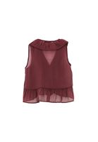 Bayan Bordo Fırfırlı Bluz ( TENCEL™ )