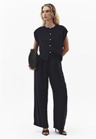 Bayan Siyah Wide-Leg Pantolon ( TENCEL™ )