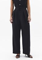 Bayan Siyah Wide-Leg Pantolon ( TENCEL™ )