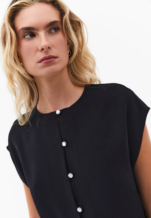 Tencel Bluz ve Wide-Leg Pantolon Kombini