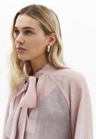 Bayan Pembe Bağlama Detaylı Tül Bluz ( TENCEL™ )