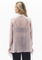 Bayan Pembe Bağlama Detaylı Tül Bluz ( TENCEL™ )