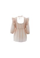 Bayan Bej Fırfır Detaylı Bluz ( TENCEL™ )