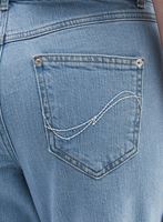 Bayan Mavi İşlevli Yüksek Bel Denim Pantolon