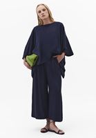 Bayan Lacivert Desenli Bluz ( TENCEL™ )
