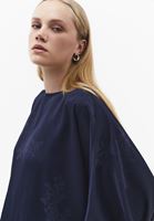 Bayan Lacivert Desenli Bluz ( TENCEL™ )