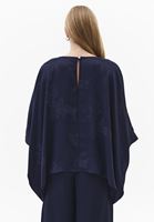 Bayan Lacivert Desenli Bluz ( TENCEL™ )