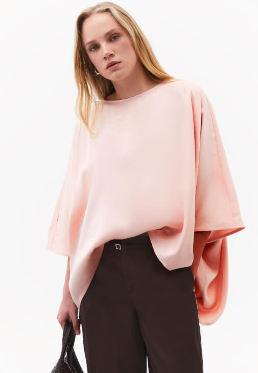 Pembe Desenli Bluz ( TENCEL™ )