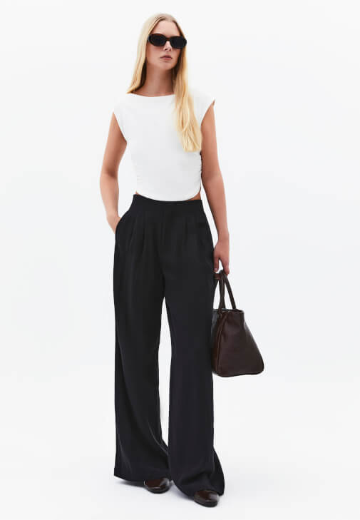 Siyah Ultra Yüksek Bel Pantolon ( TENCEL™ )