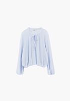 Bayan Gök Mavisi Jakarlı Balon Bluz