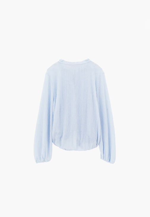 Jakarlı Balon Bluz ve Jakarlı Pantolon Kombini