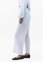 Bayan Gök Mavisi Jakarlı Wide-Leg Pantolon