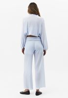 Bayan Gök Mavisi Jakarlı Wide-Leg Pantolon