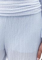 Bayan Gök Mavisi Jakarlı Wide-Leg Pantolon