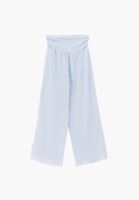 Bayan Gök Mavisi Jakarlı Wide-Leg Pantolon