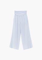 Bayan Gök Mavisi Jakarlı Wide-Leg Pantolon