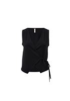 Bayan Siyah Bağlama Detaylı Yelek